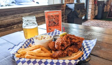 Palmer's chicken fingers and fries