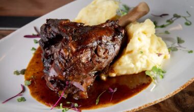 Jerk roasted lamb shank at Pangea in Garland.