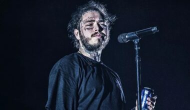 Post Malone performs on stage