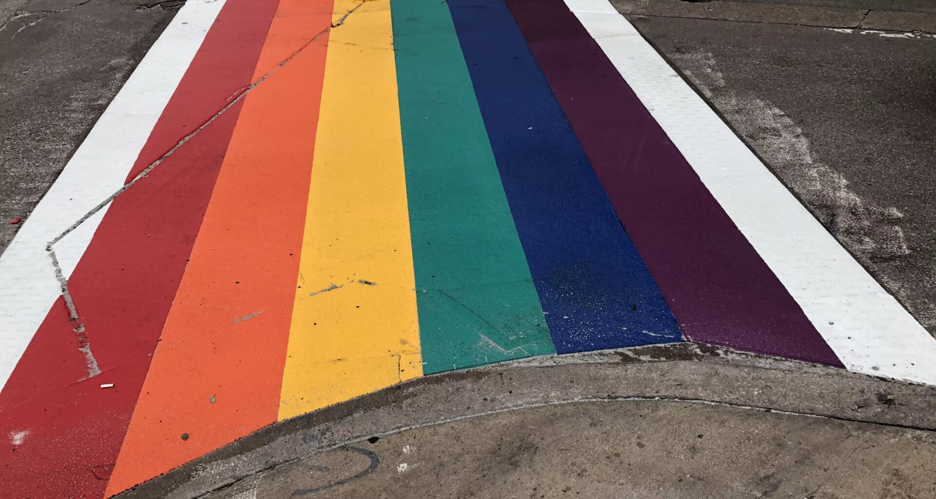 rainbow crosswalk in Oak Lawn
