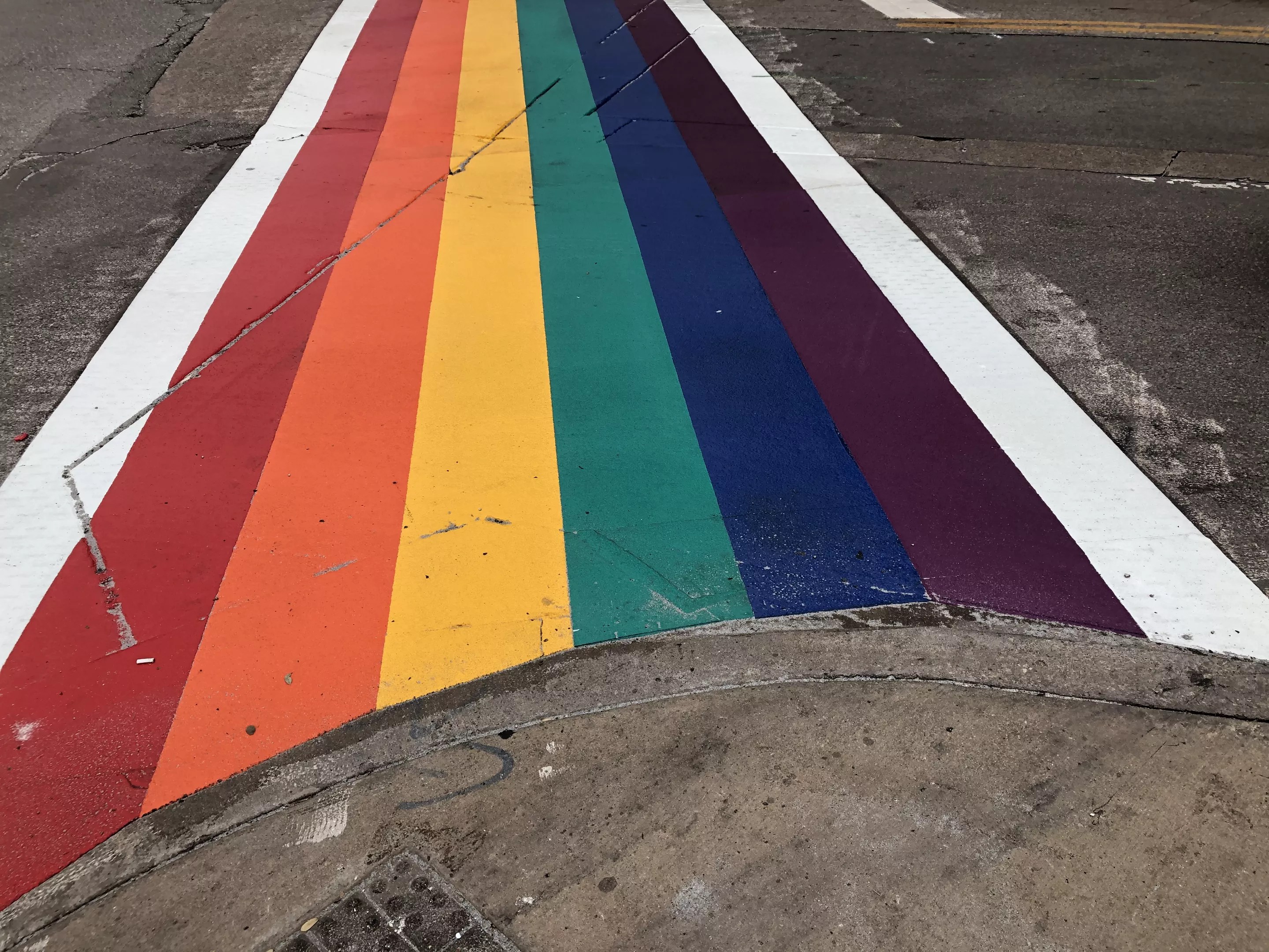 rainbow crosswalk in Oak Lawn