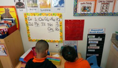 Students help put away supplies at the end of a reading and writing lesson at the Head Start program run by Easterseals, an organization that gets about a third of its funding from the federal government, Wednesday, Jan. 29, 2025, in Miami. (AP Photo/Rebecca Blackwell, File)