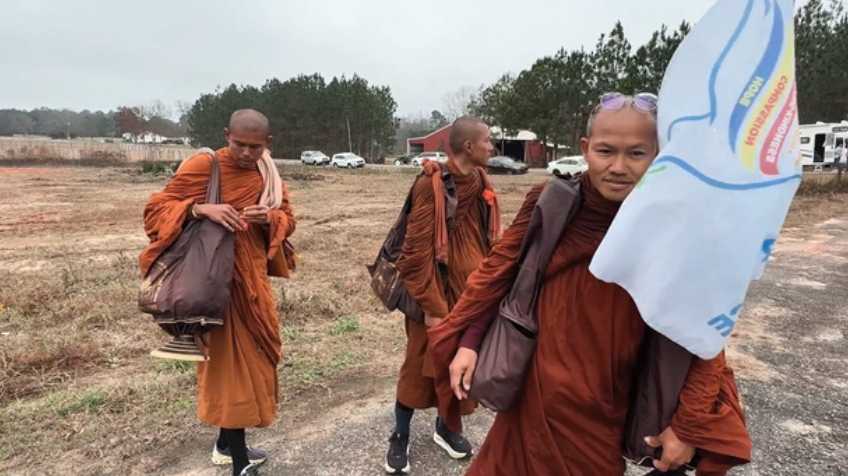 Monks update route for Walk for Peace