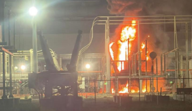 Crews working to extinguish fire at electrical substation in Sinton