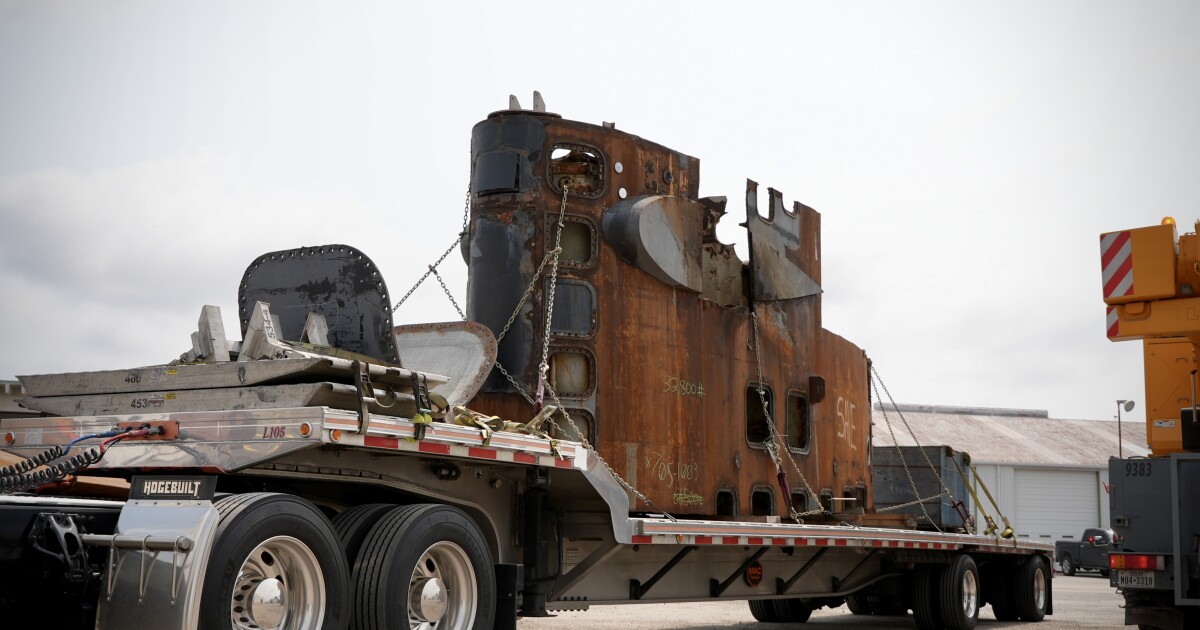 Submarine sail bound for Sherrill Veterans Park still awaits restoration