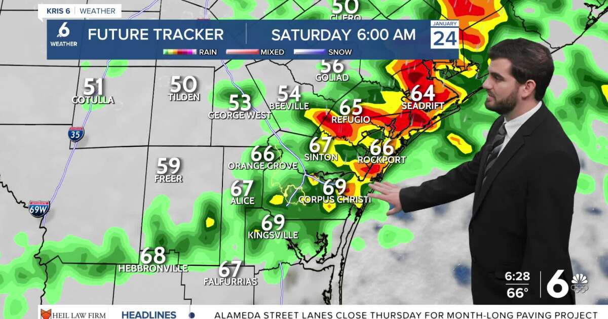 Cloudy and warm today with tomorrow's cold front still changing its timeframe