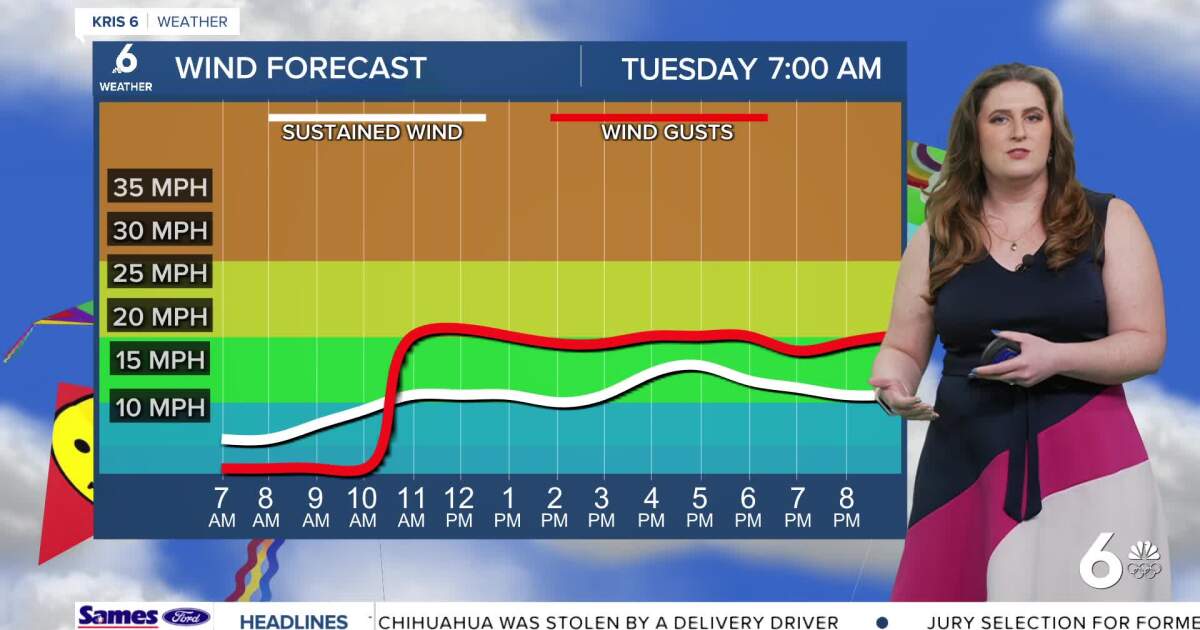 A warm, humid, and breezy pattern continues across the Coastal Bend