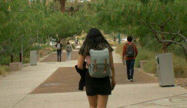 Students walking on the UTEP campus