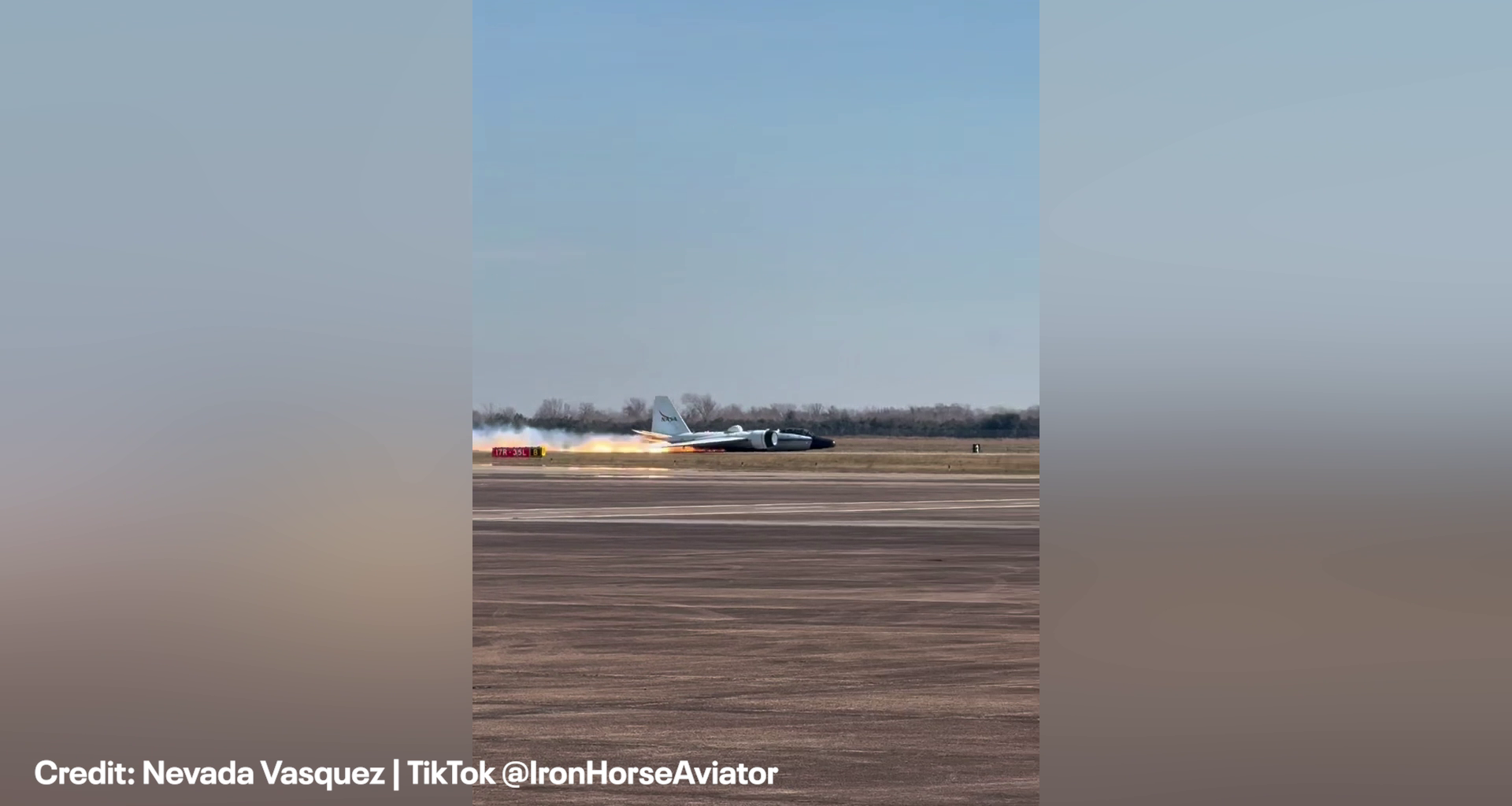 NASA plane's landing gear fails at Ellington Airport in Houston