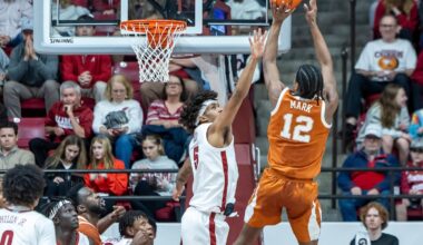 Pope, Swain and Mark come up big as Texas stuns No. 13 Alabama 92-88 in Tuscaloosa