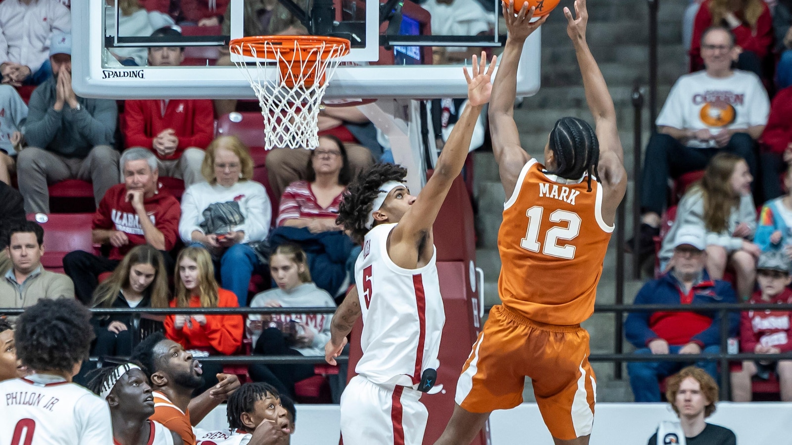 Pope, Swain and Mark come up big as Texas stuns No. 13 Alabama 92-88 in Tuscaloosa