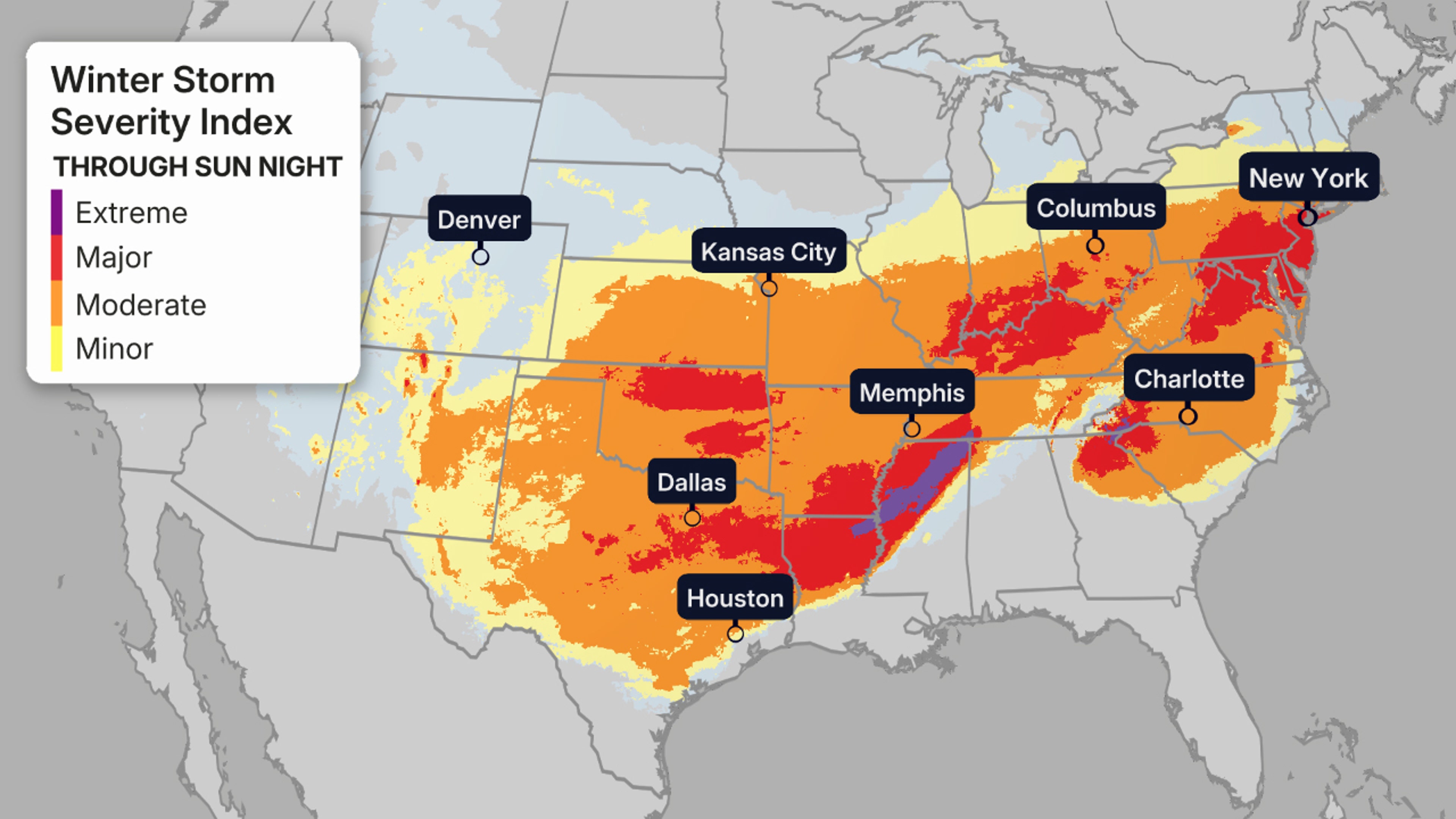 Winter Storm Fern forecast ice storm snowstorm South Midwest Northeast