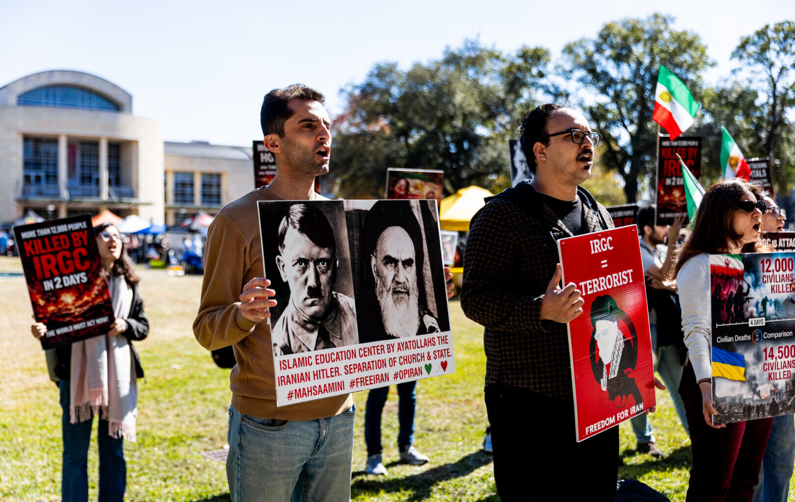 Iranian Community at UH protest deadly crackdown on Iranian demonstrators