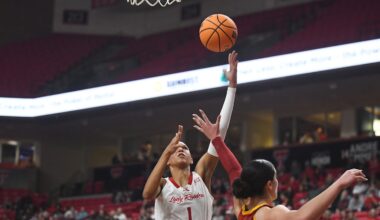 Texas Tech's Jalynn Bristow shoots against Iowa State in a Big 12 women's basketball game Wednesday, Jan. 28, 2026, at United Supermarkets Arena.