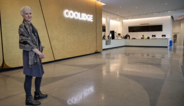 The Coolidge Corner Theatre on Harvard Street in Brookline. (Robin Lubbock/WBUR)