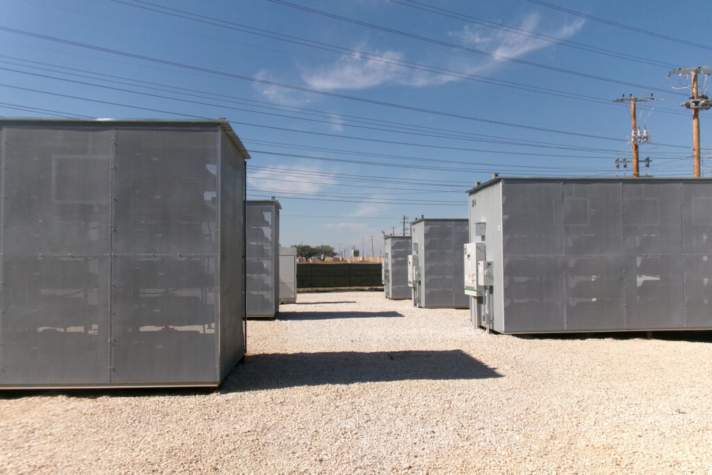 The electric vehicle batteries are used in this grid storage application as they come from car makers. Credit: Arcelia Martin/Inside Climate News