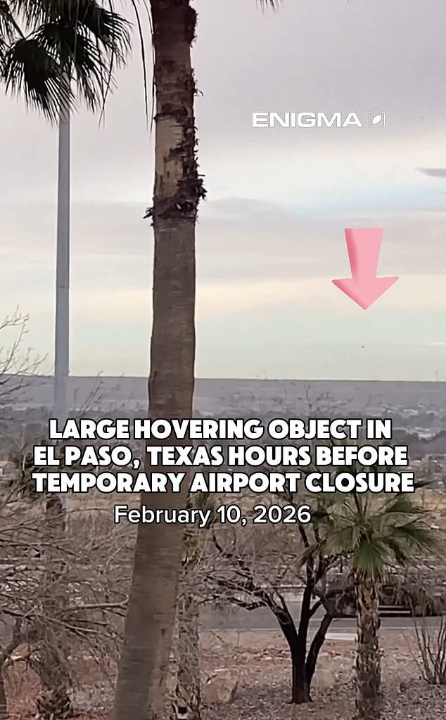 Video taken of an alleged craft hovering over El Paso, Texas was shared by the UFO reporting app Enigma