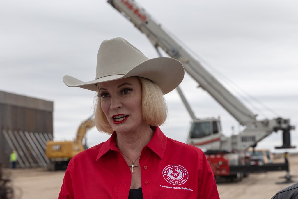 Texas Land Commissioner Dawn Buckingham at a state-acquired ranch in Rio Grande City on Nov. 26, 2024. Buckingham promised Texas would provide the Trump administration more land to stage mass deportations.
