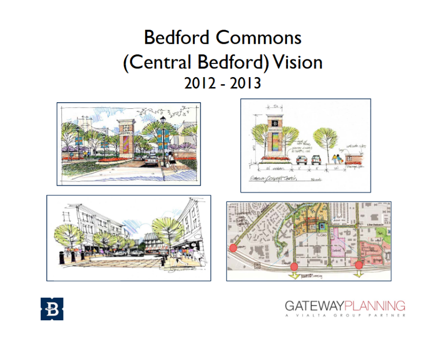 Early concepts for the Bedford Commons project, shown in a 2014 presentation.