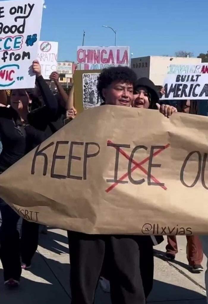 Houston area high school students protest against ICE during walkout in Houston