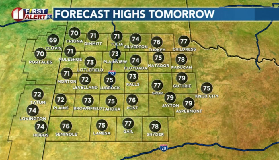 Highs tomorrow
