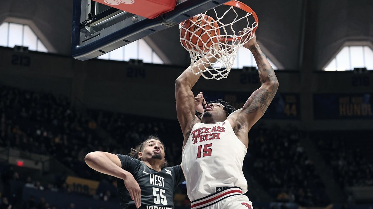 JT Toppin helps No. 13 Texas Tech break two-game losing streak with 70-63 win at West Virginia