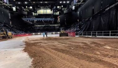 The process of turning Frost Bank Center into home of San Antonio Stock Show & Rodeo