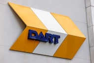 A DART logo is seen, Tuesday, Jan. 13, 2026, in downtown Dallas. This week could decide the...
