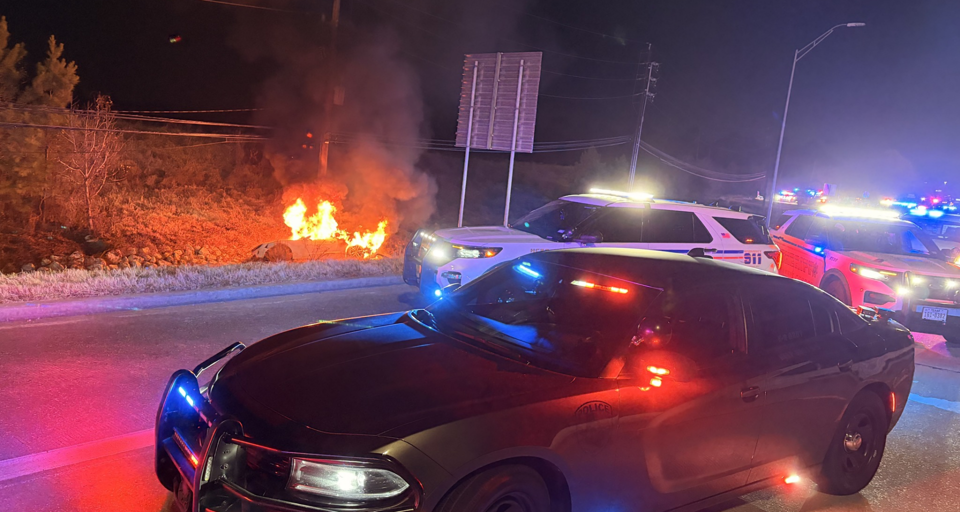 145-mph chase ends in fiery Splendora crash, self-inflicted gunshot wound