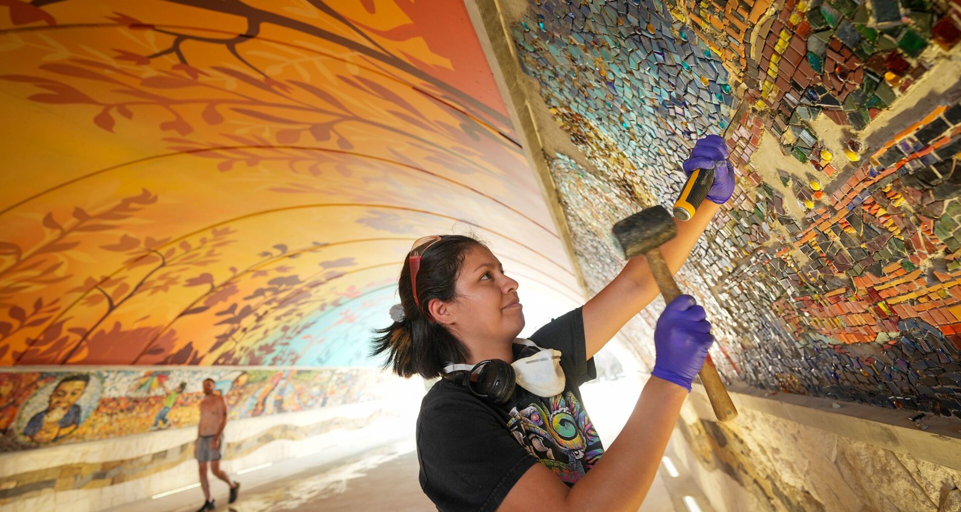 Unity Tunnel mural in Austin takes shape