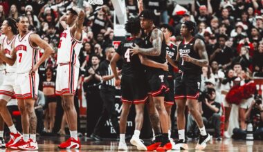 Jaylen Petty looks through the WVU defense with the ball in his hands surveying options for the Texas Tech offense.