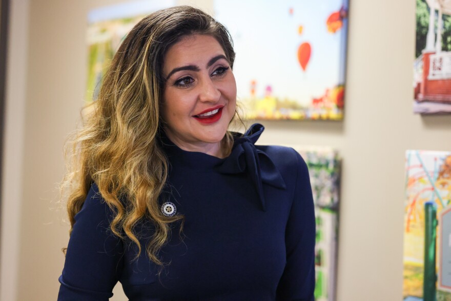 Representative Mihaela Plesa talks about the importance of in vitro fertilization in family planning Tuesday, Feb. 27, 2024, in her office in Plano. Plesa is authoring a petition to protect IVF in Texas.
