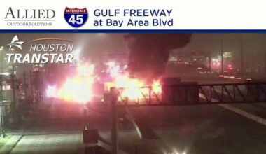 Multiple lanes on I-45 at Bay Area shut down due to heavy truck fire