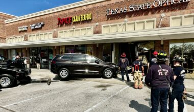 7 treated after vehicle crashes into Atascocita optometry business