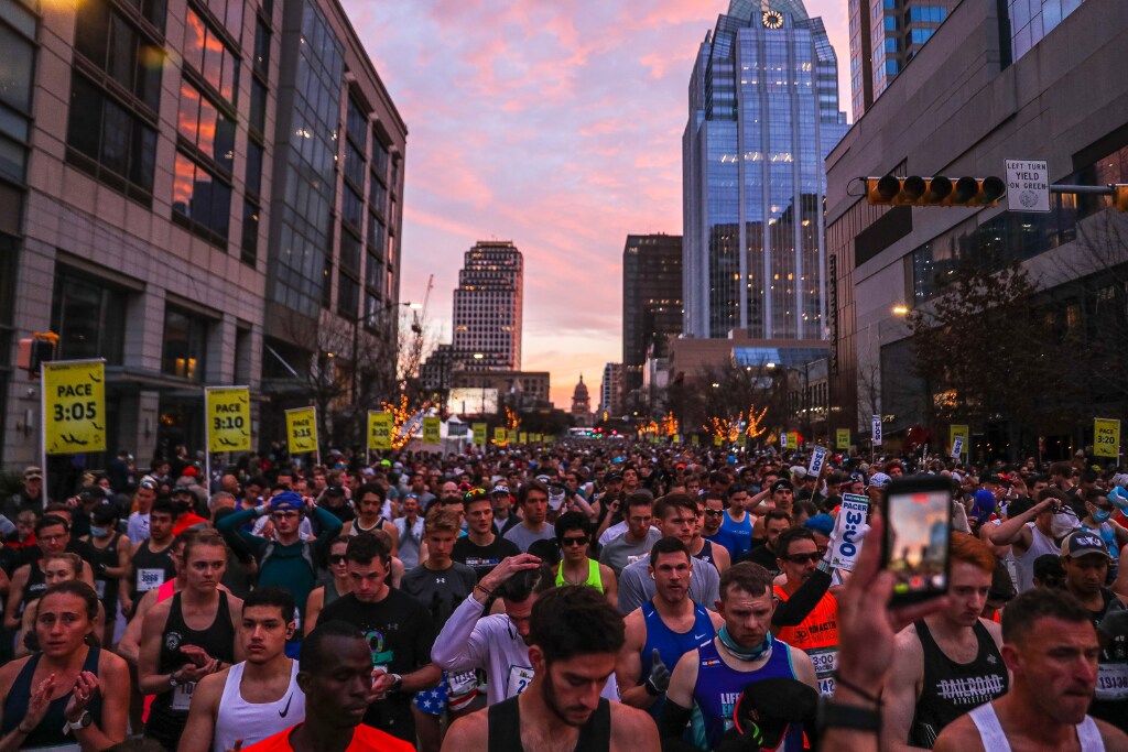 A surveillance camera is seen in the median of West Cesar Chavez Street at Lavaca Street next to Austin City Hall on Wednesday, Feb. 11, 2026.