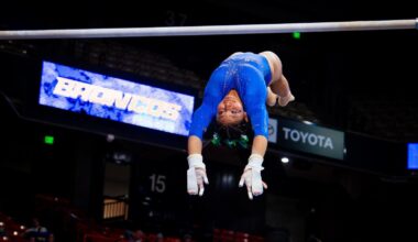 Kristina Shchennikova bars routine at Southern Utah