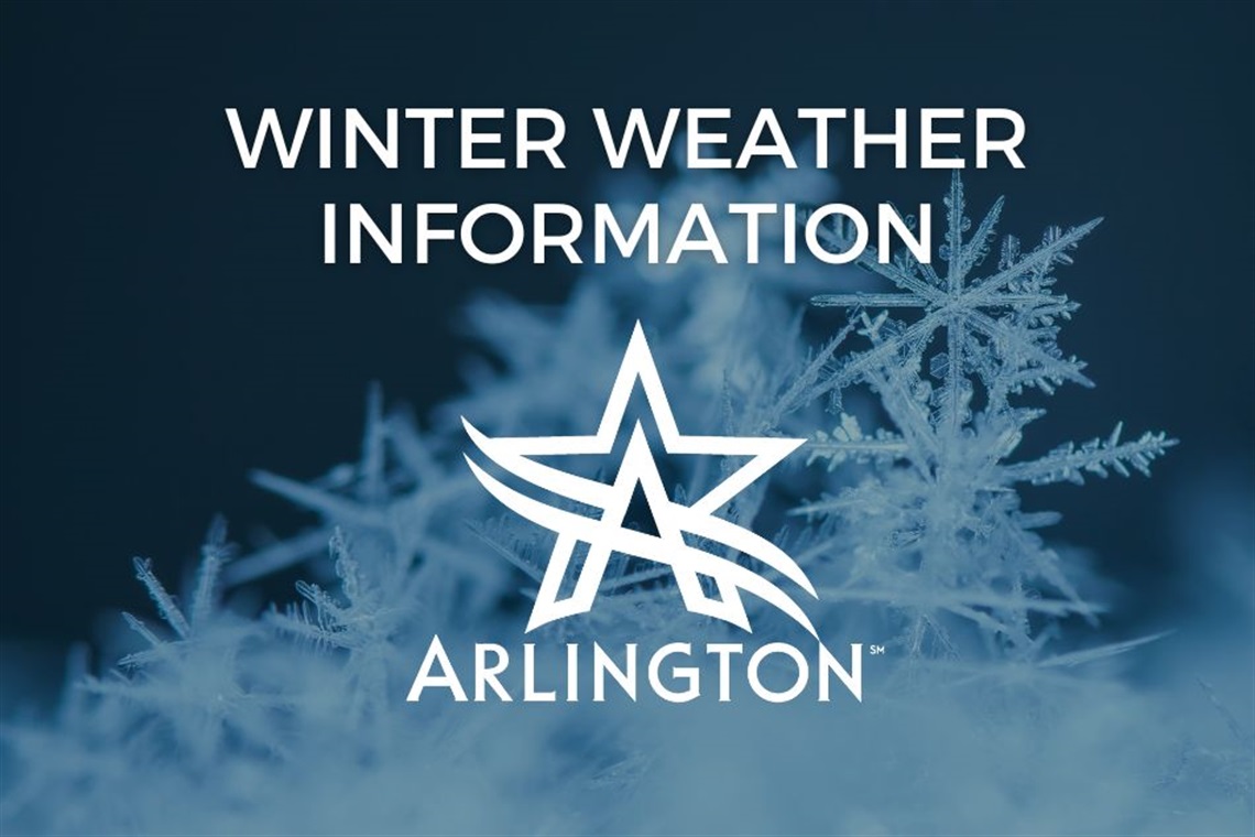 Snow in background. Text in the foreground that reads 