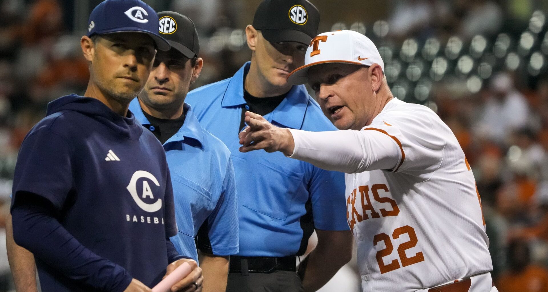 Texas vs UC Davis baseball delayed by Saturday storms in Austin