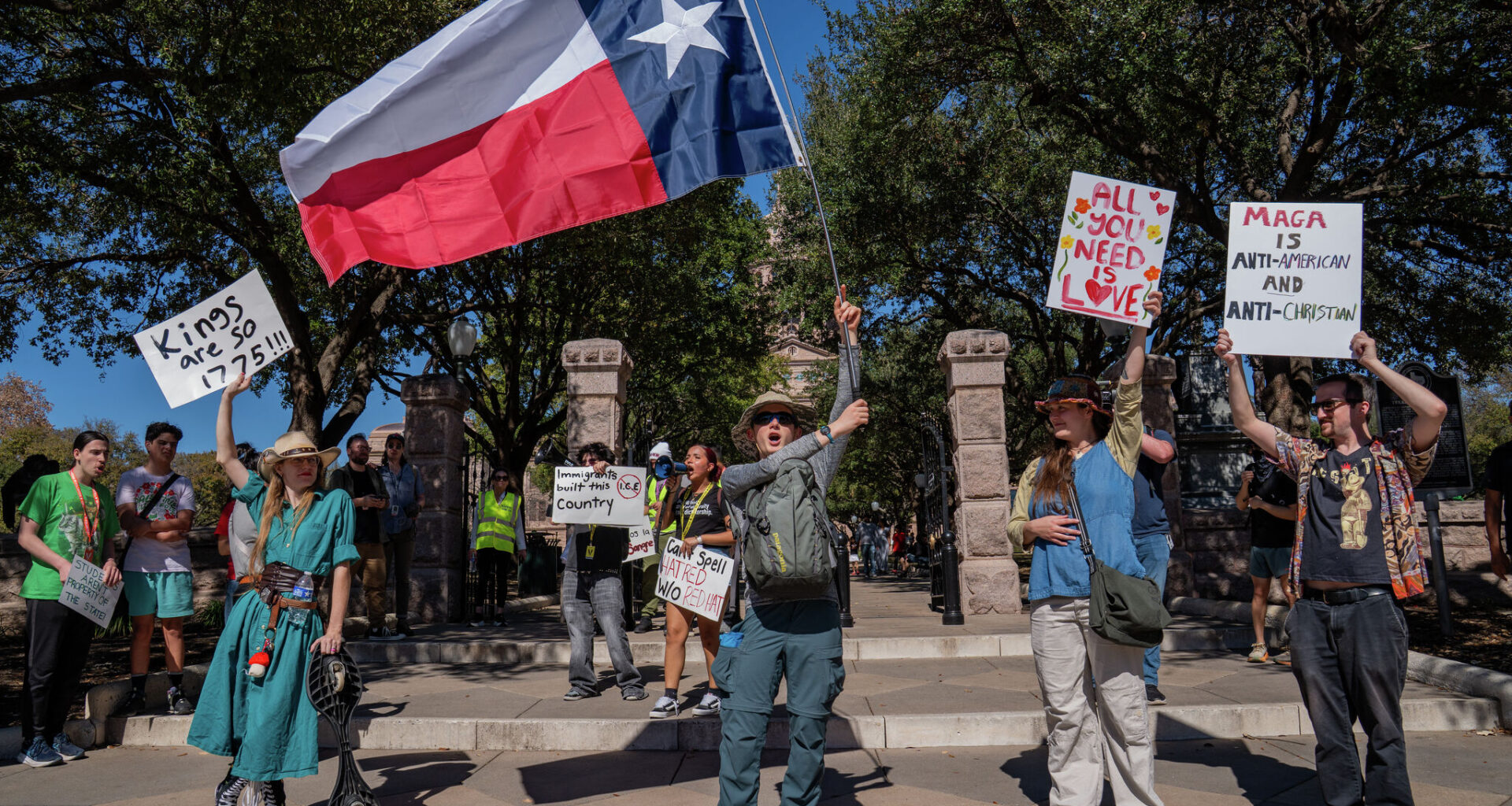 Students protest ICE at Austin City Hall, Texas Capitol; see photos