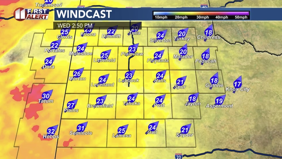 Computer model projection Wednesday afternoon