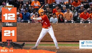 Baseball Falls to Texas Tech in Front of Record Crowd