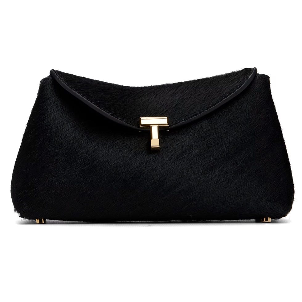 T Lock Mini Calf Hair Clutch