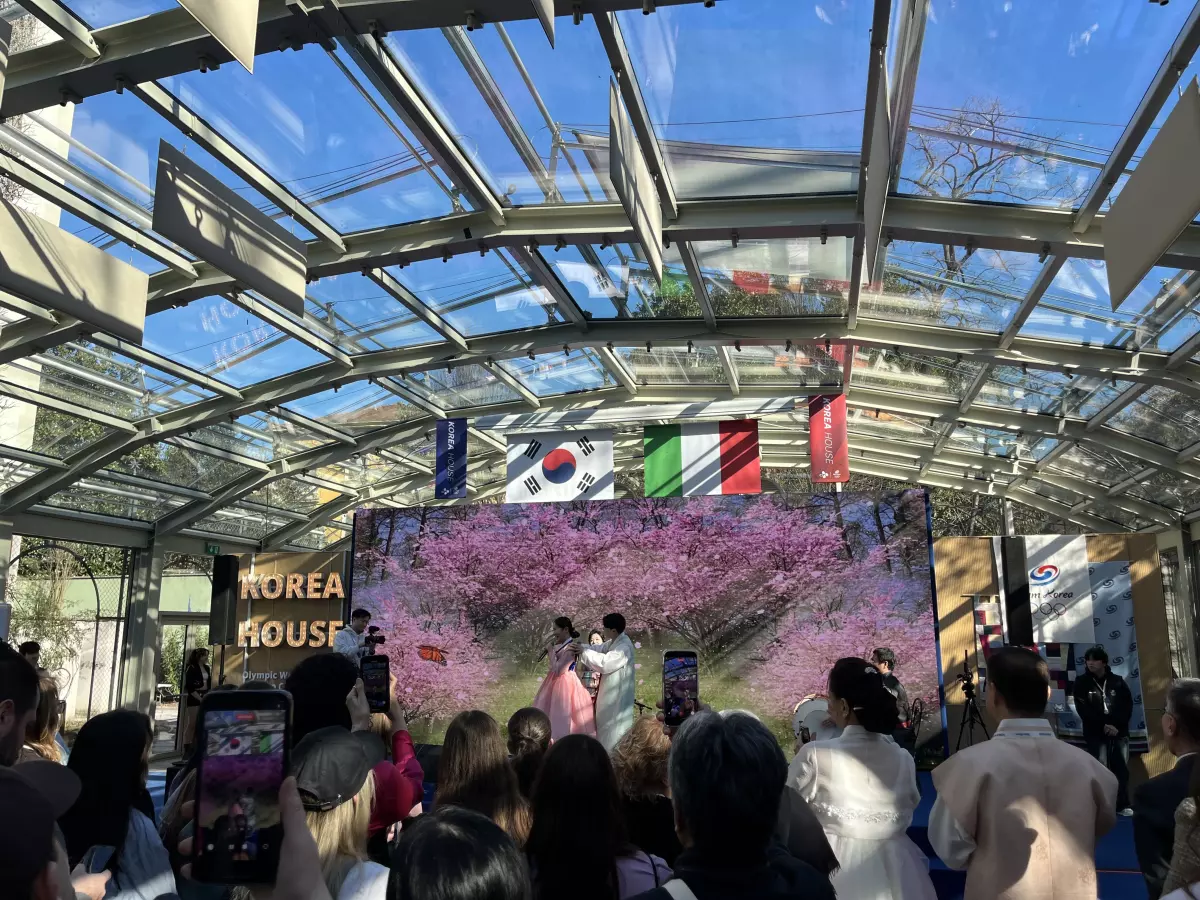 A  former tennis court was the setting for musical performances.