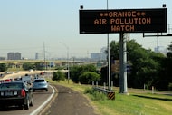 A 2012 file photo shows a highway sign alerted drivers on Interstate 35E northbound to air...