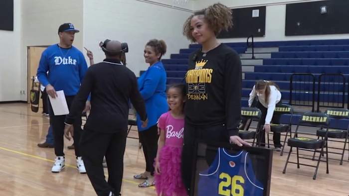 Brennan Bears celebrate Bella Flemings’ McDonald’s All-American honor with pep rally