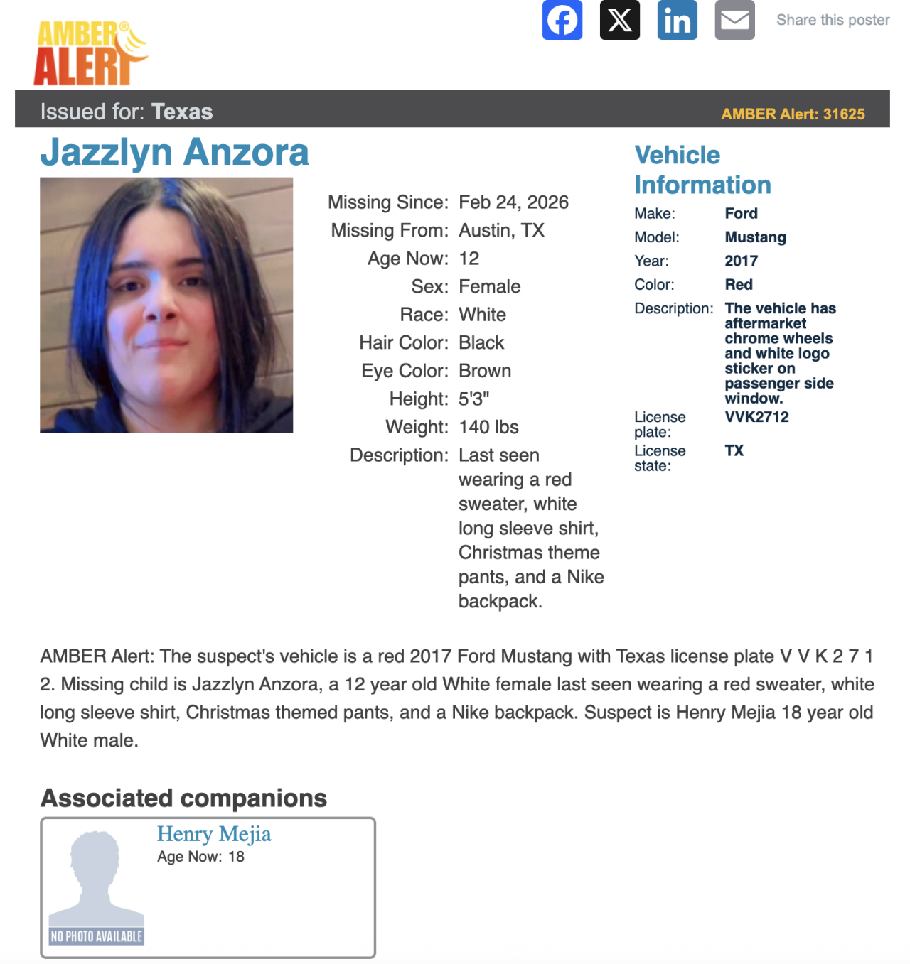 AMBER Alert Austin