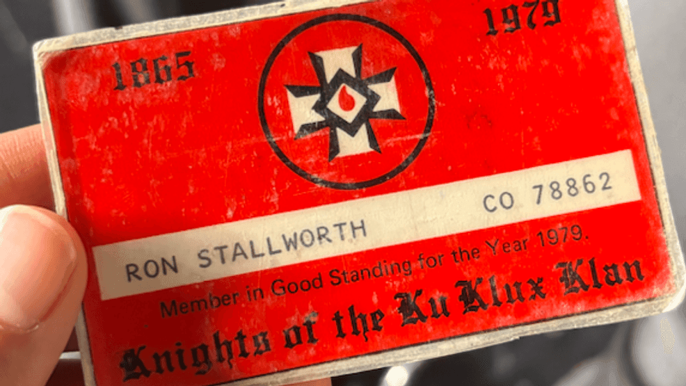 The is Ron Stallworth's official Ku Klux Klan membership card from when he infiltrated KKK. (KFOX14/CBS4){p}{/p}