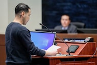 Farmers Branch resident Christian Gomez, 31, speaks in favor of keeping DART during a...