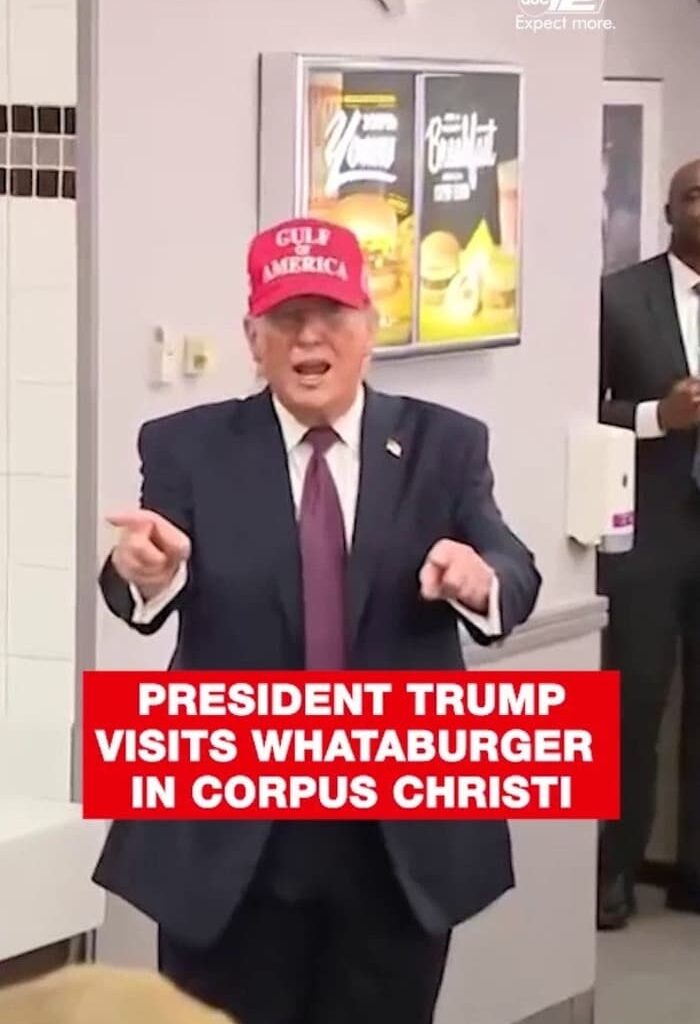 President Trump orders 'Hamburgers for all' at a Texas Whataburger
