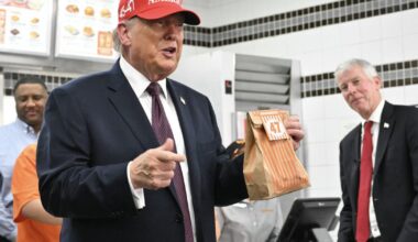 Trump gets table number 47 at Whataburger in Texas stop